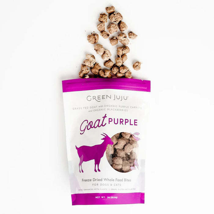 Green Juju Dog Freeze Dried Whole Food Bites, Goat Purple