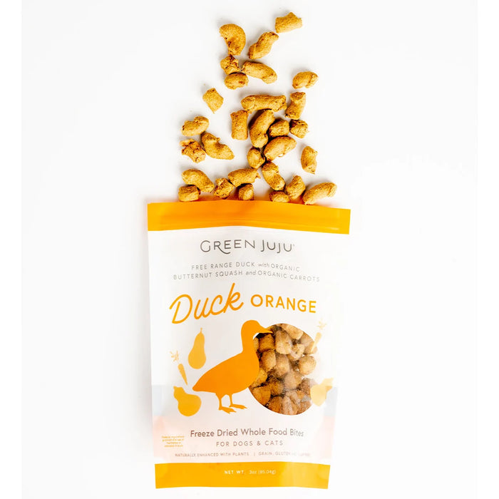 Green Juju Dog Freeze Dried Whole Food Bites, Duck Orange