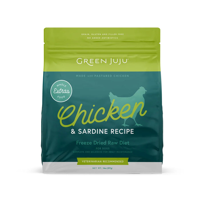 Green Juju Dog Freeze Dried Extras Food, Chicken & Sardine