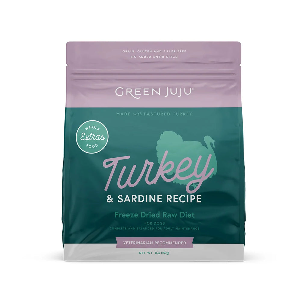 Green Juju Dog Freeze Dried Extras Food, Turkey & Sardine