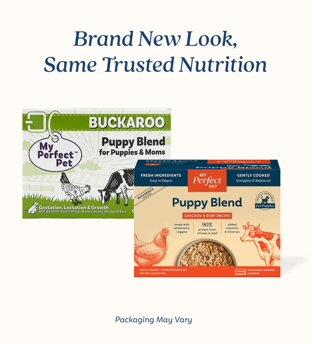 My Perfect Pet Dog Frozen Gently Cooked Food Puppy Chicken & Beef (New Formula)