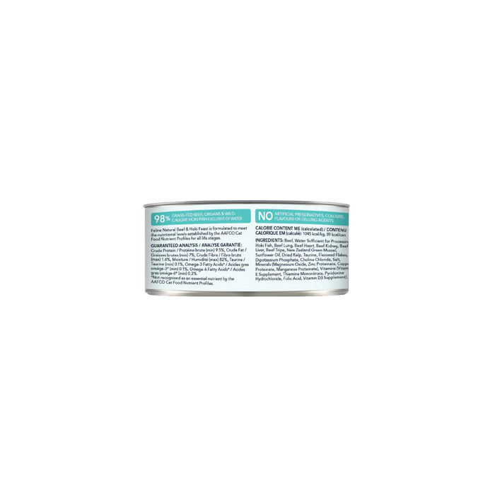 Feline Natural Grain Free Cat Can Food Beef & Hoki