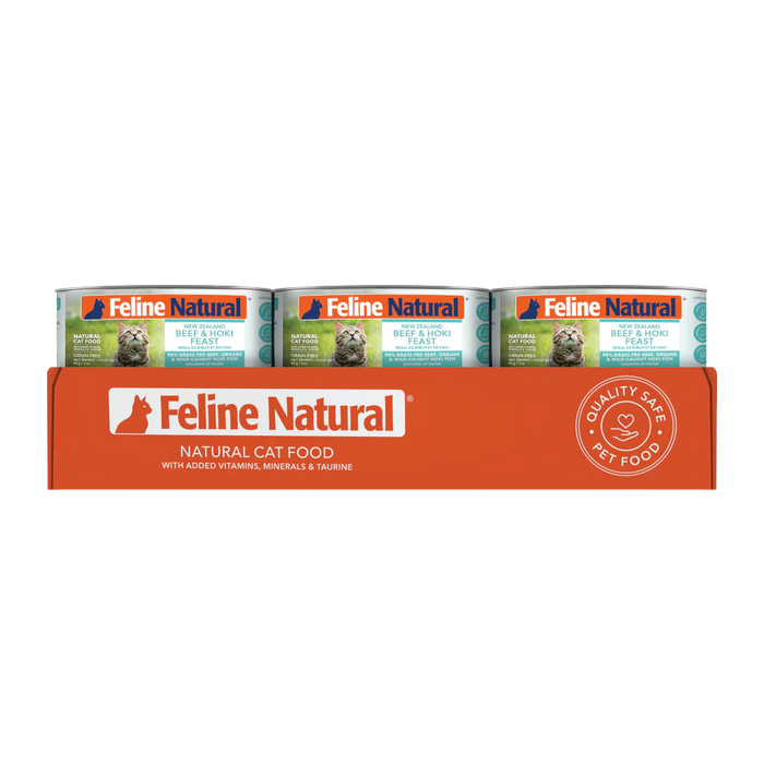 Feline Natural Grain Free Cat Can Food Beef & Hoki