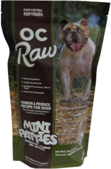 OC Raw Mini Patties Frozen Dog Food Venison & Produce