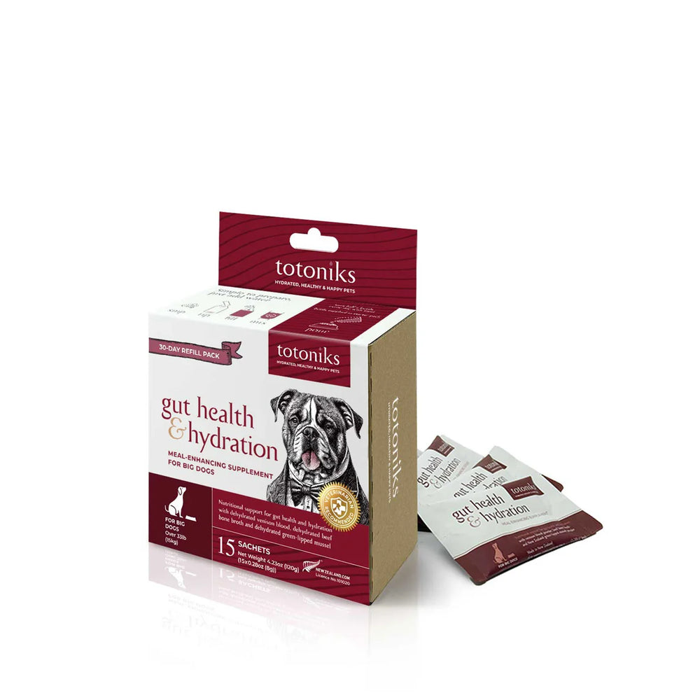 Totoniks Natural Food Topper Gut Health & Hydration Big Dog Refill Pack 15 sachets