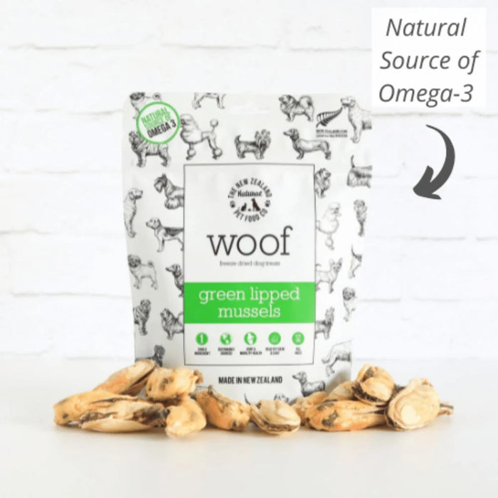 New Zealand Natural Pet Food Company Woof Freeze Dried Dog Treat New Zealand Green Mussel