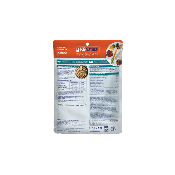 K9 Natural Dog Freeze Dried Food Hoki & Beef Topper