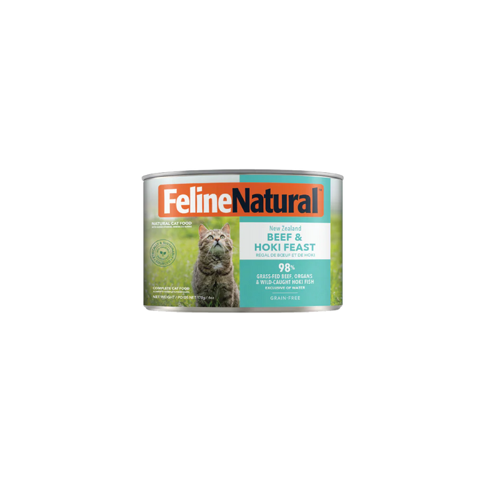 Feline Natural Grain Free Cat Can Food Beef & Hoki