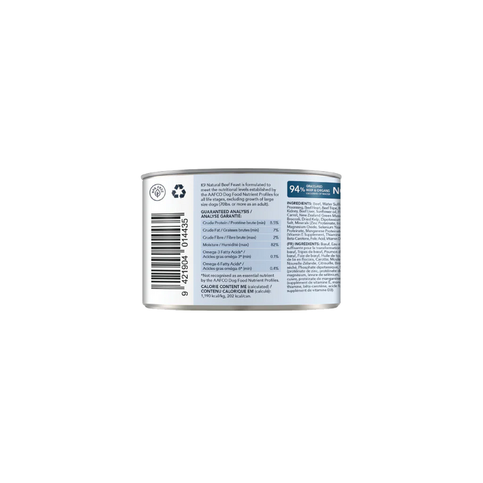 K9 Natural Grain Free Dog Can Food Beef