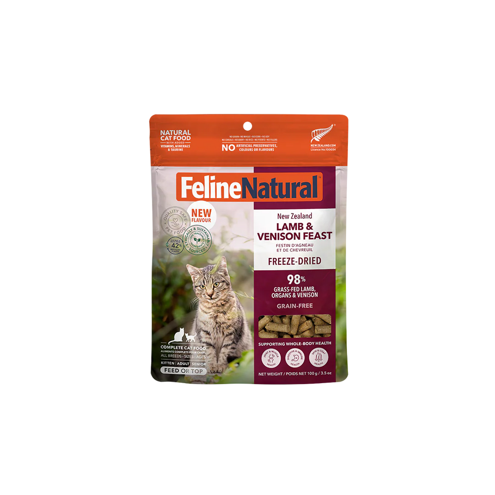 Feline Natural Cat Freeze Dried Food Lamb & Venison Topper