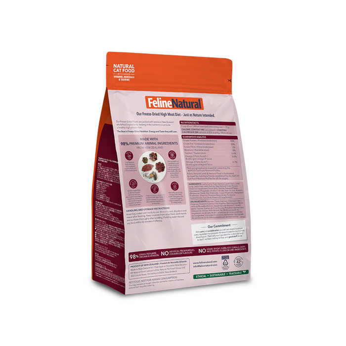 Feline Natural Cat Freeze Dried Food Lamb & Venison