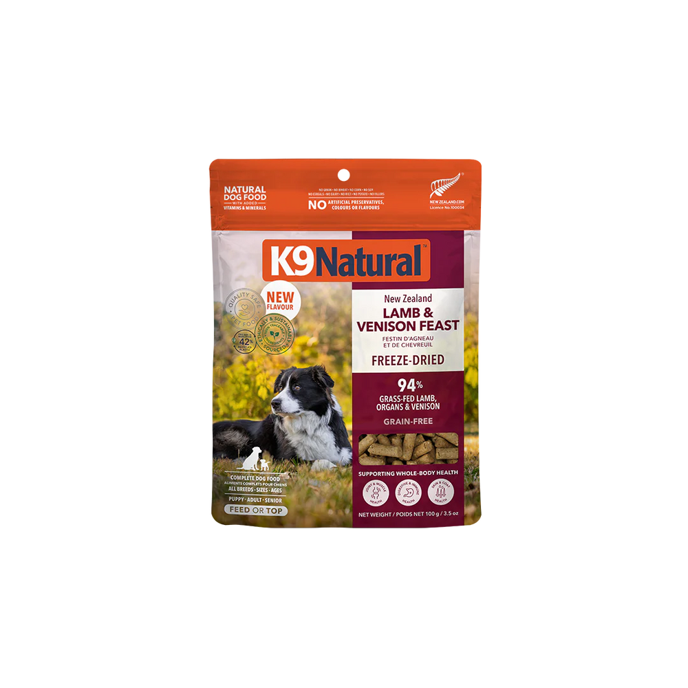 K9 Natural Dog Freeze Dried Food Lamb & Venison Topper, 5oz