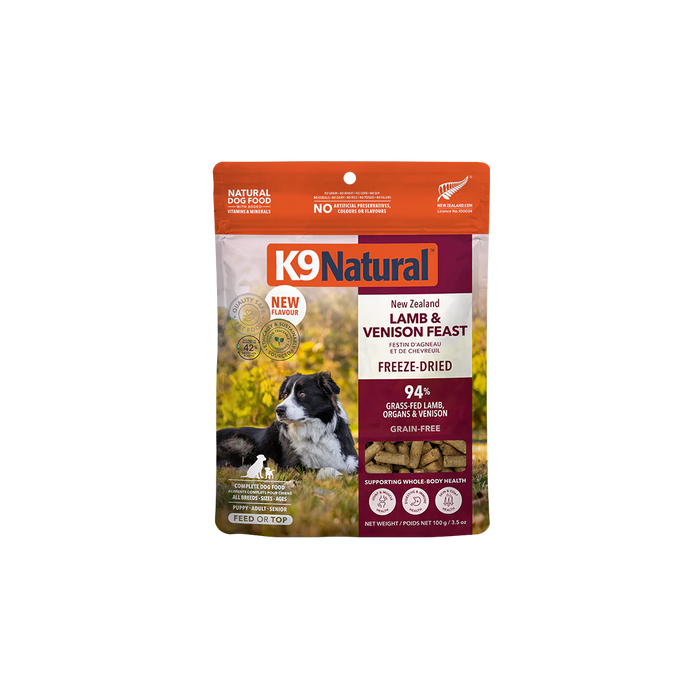 K9 Natural Dog Freeze Dried Food Lamb & Venison Topper, 5oz