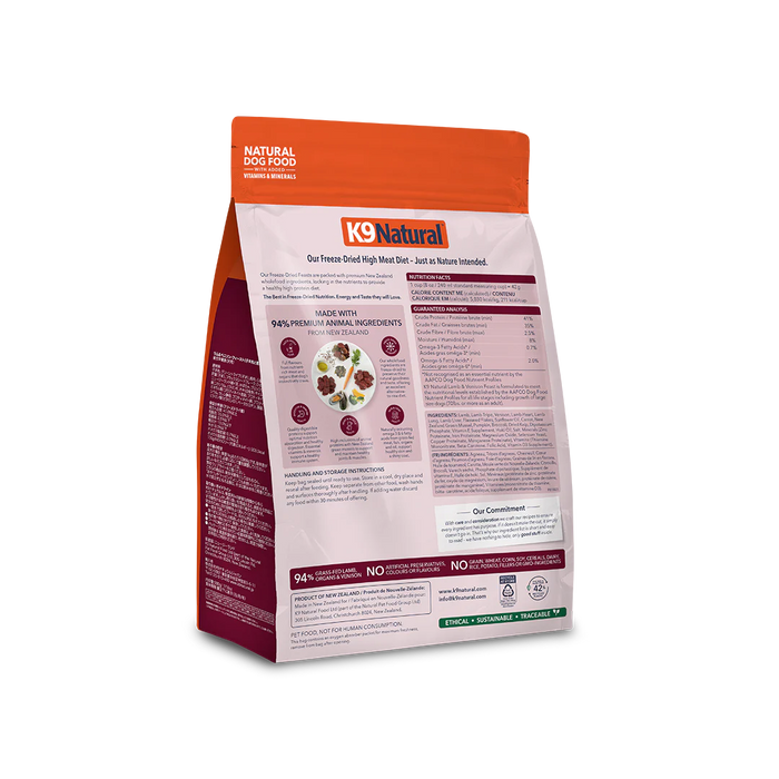 K9 Natural Dog Freeze Dried Food Lamb & Venison