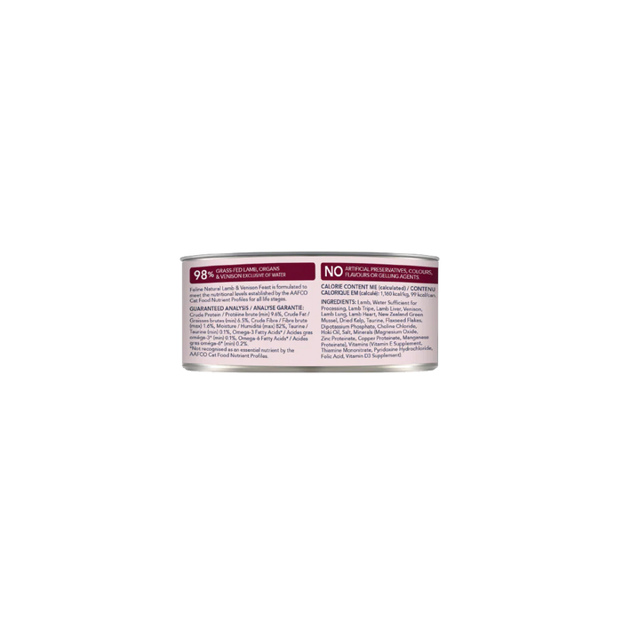 Feline Natural Grain Free Cat Can Food Lamb & Vension