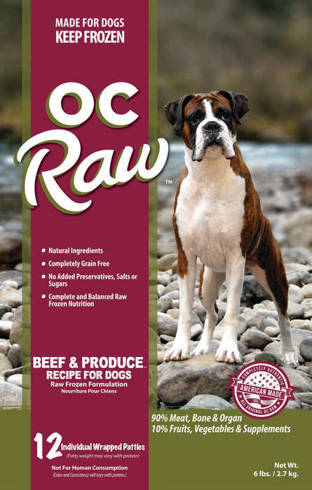 Patties Frozen Dog Food Beef & Produce