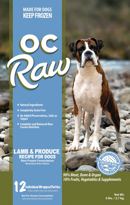 Patties Frozen Dog Food Lamb & Produce