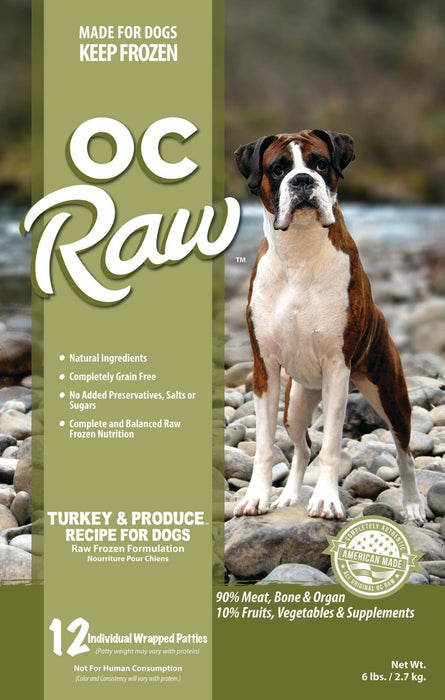Patties Frozen Dog Food Turkey & Produce