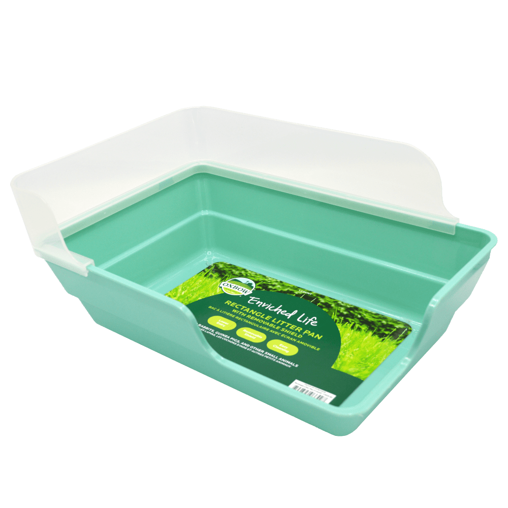 Oxbow Small Animal Enriched Life Rectangle Litter Pan with Removeable Shield