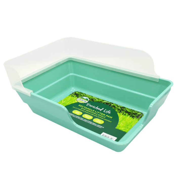 Oxbow Small Animal Enriched Life Rectangle Litter Pan with Removeable Shield