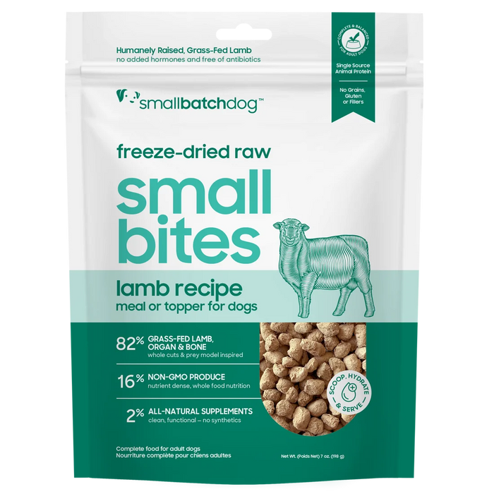 Small Batch Dog Freeze Dried Food Lamb, Small Bites