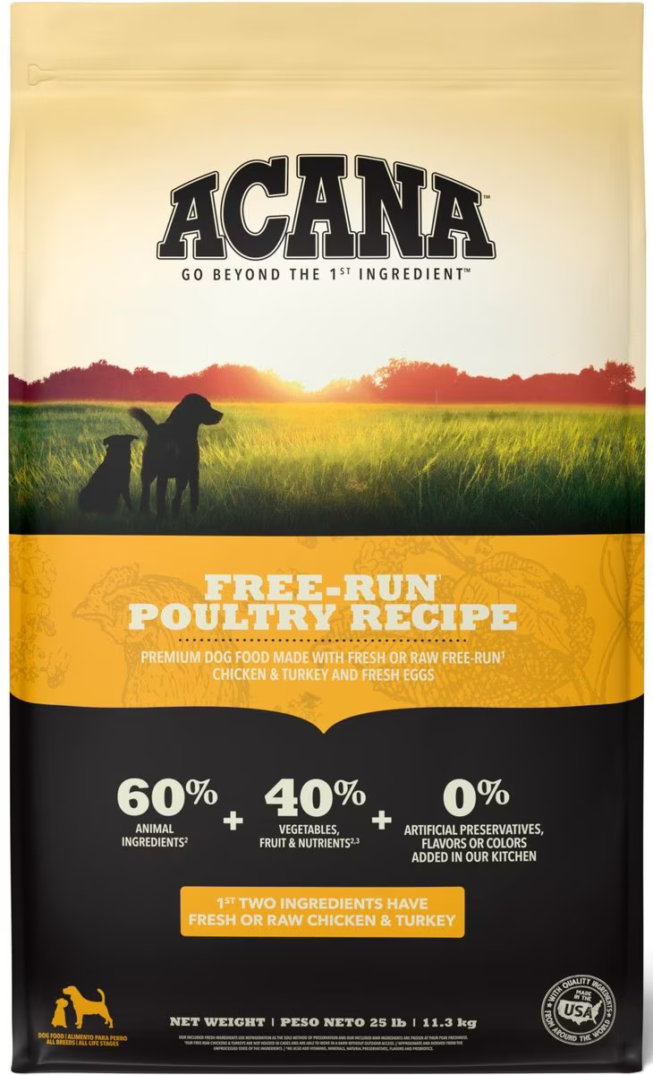 Acana 60 Grain Free Dog Dry Food Free Run Poultry