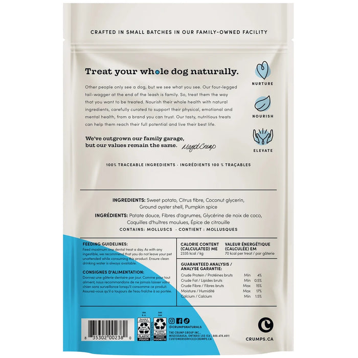 Crumps Naturals Plaque Busters Dog Chew Pumpkin Spice