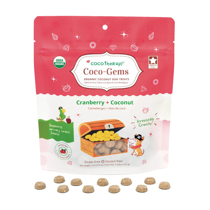 Coco Therapy Coco-Gems Dog Treats Cranberry & Coconut