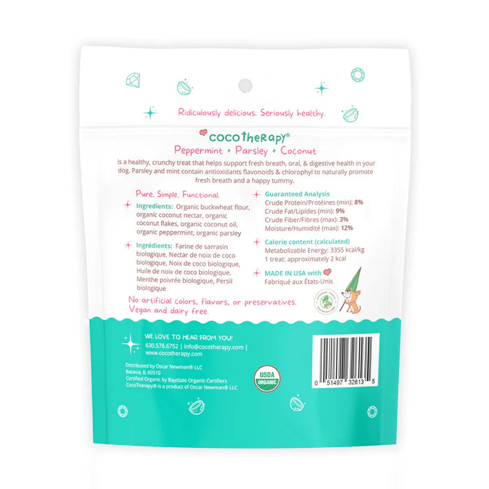 Coco Therapy Coco-Gems Dog Treats Peppermint & Parsley + Coconut
