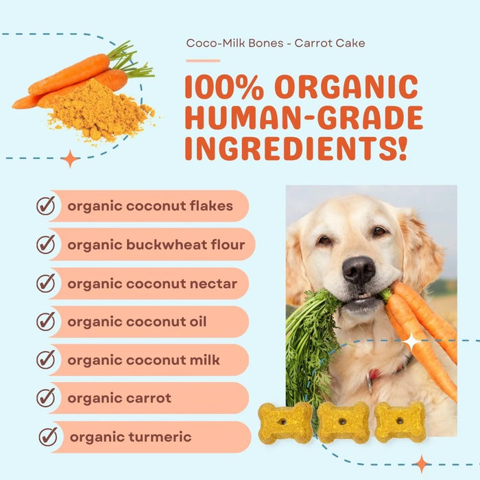Coco Therapy Coco-Milk Bones Dog Treats Carrot Cake