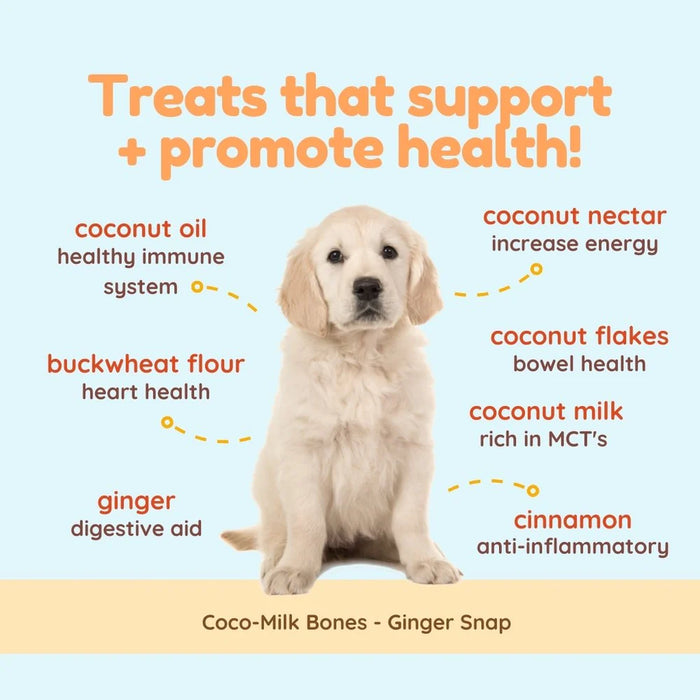 Coco Therapy Coco-Milk Bones Dog Treats Ginger Snaps