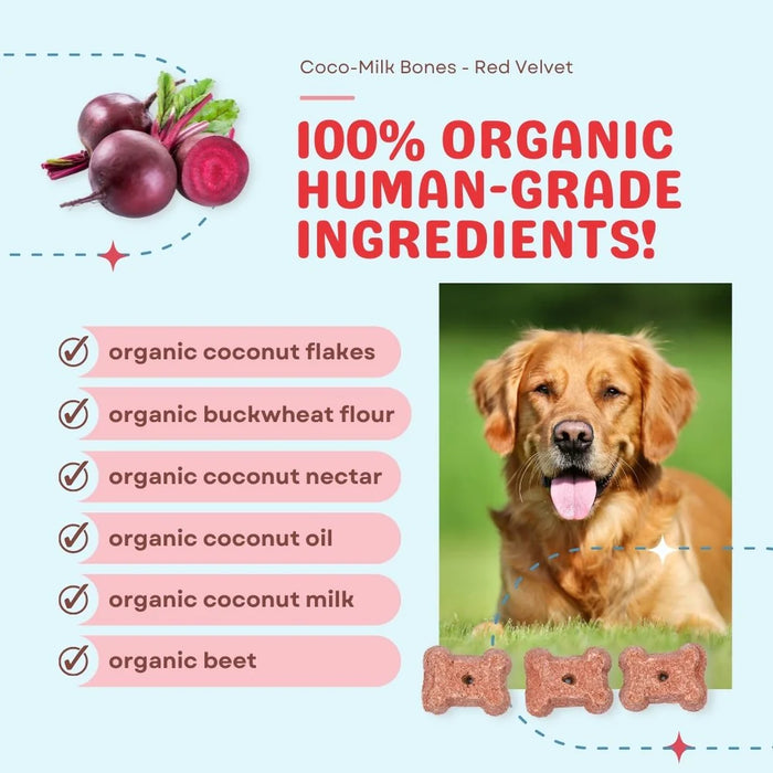 Coco Therapy Coco-Milk Bones Dog Treats Red Velvet