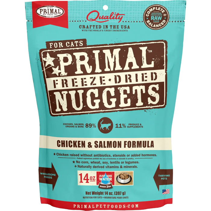 Primal Cat Freeze Dried Food Nuggets Chicken & Salmon