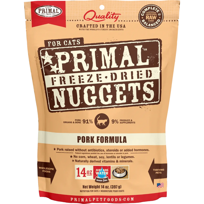 Primal Cat Freeze Dried Food Nuggets Pork