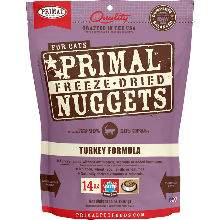 Primal Cat Freeze Dried Food Nuggets Turkey