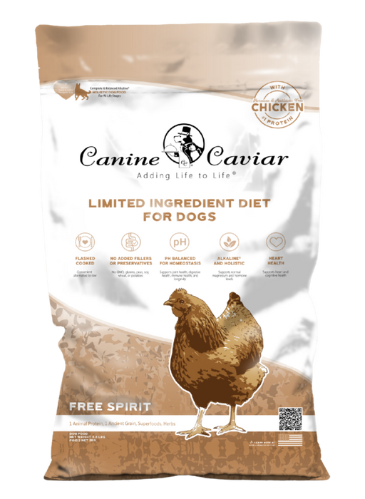 Canine Caviar Dog Grains Dry Food Free Spirit Entree Chicken