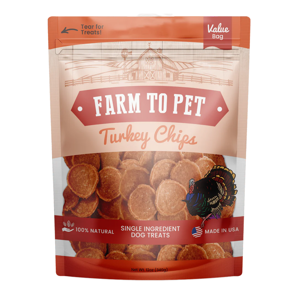 Farm to Pet Treats Turkey Chips, 12 oz