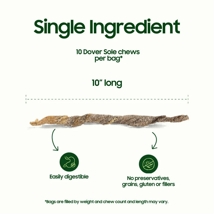 Small Batch Dog Freeze Dried Treats Dover Sole Skin