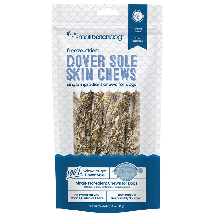 Small Batch Dog Freeze Dried Treats Dover Sole Skin