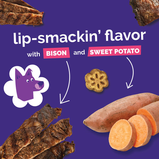 Fruitables Skinny Minis Chewy Dog Treats Bison