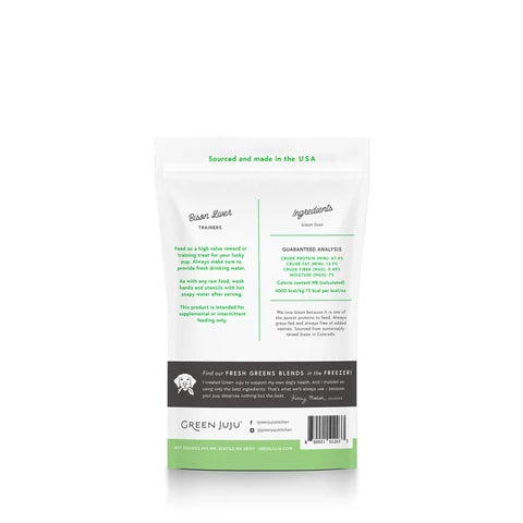 Green Juju Dog Training Treats Bison Liver, 3oz