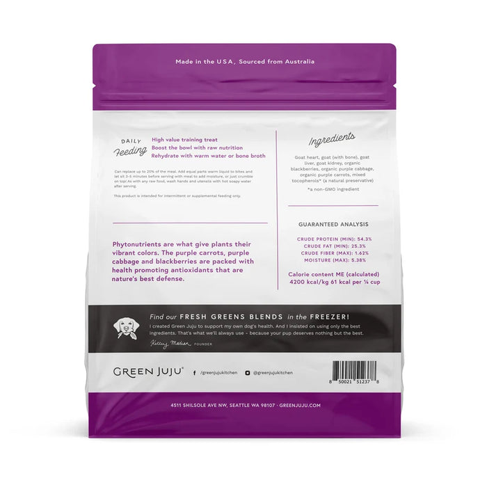 Green Juju Dog Freeze Dried Whole Food Bites, Goat Purple