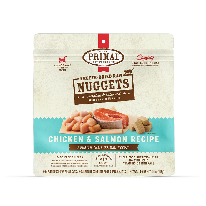 Primal Cat Freeze Dried Food Nuggets Chicken & Salmon