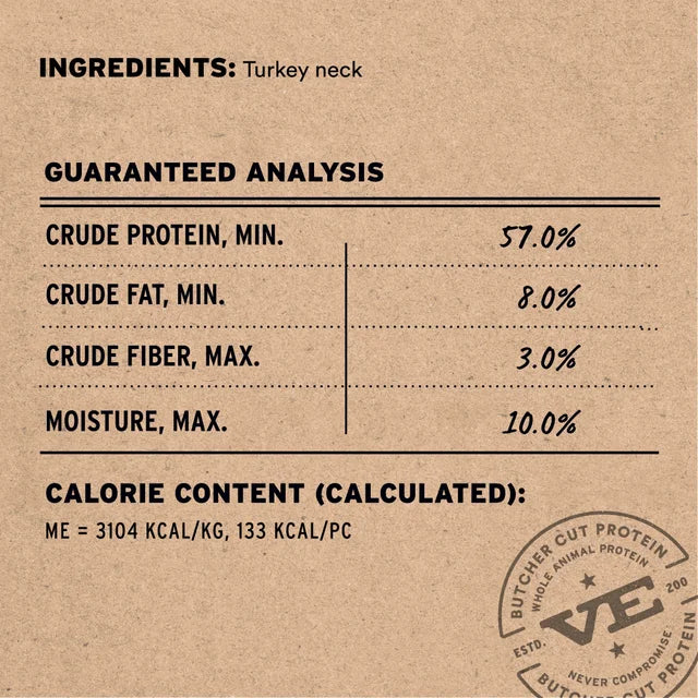 Vital Essentials Dog Freeze Dried Raw Bar Turkey Neck