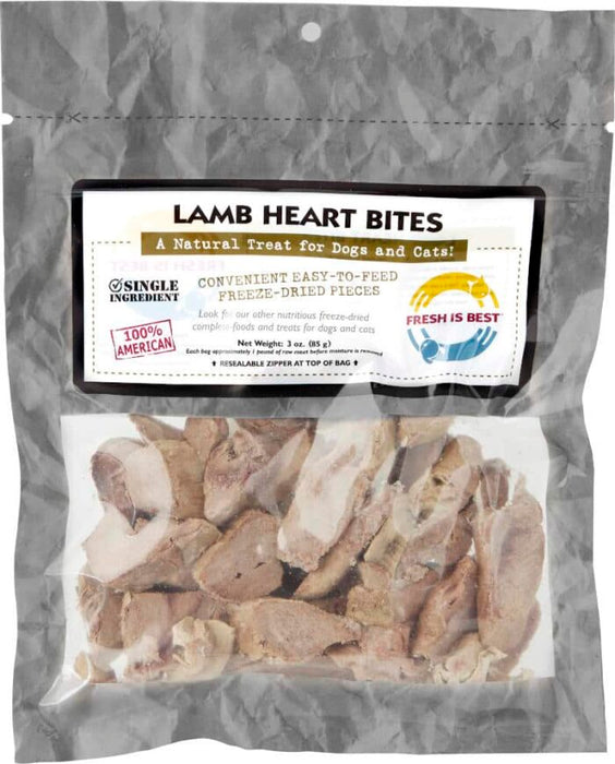 Fresh is Best Freeze Dried Treats, Lamb Heart Bites 3oz