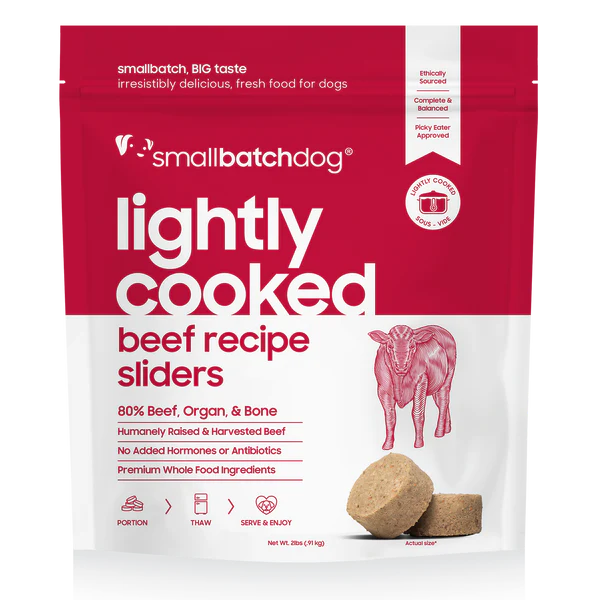 Small Batch Dog Frozen Lightly Cooked Food Beef