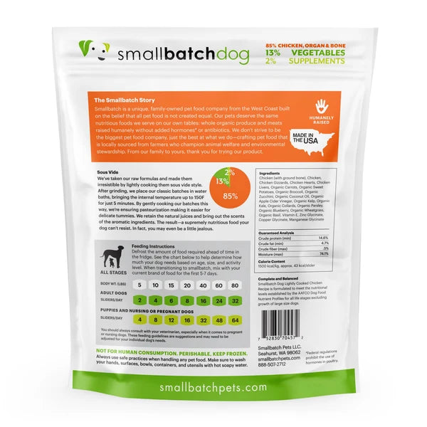 Small Batch Dog Frozen Lightly Cooked Food Chicken