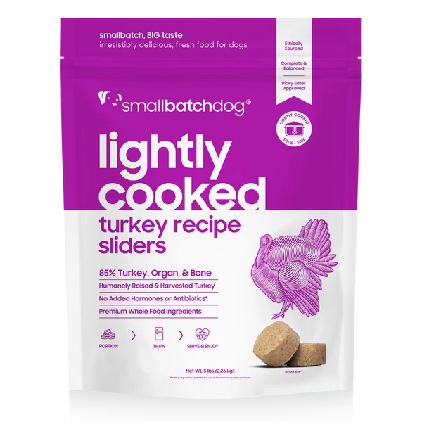 Small Batch Dog Frozen Lightly Cooked Food Turkey