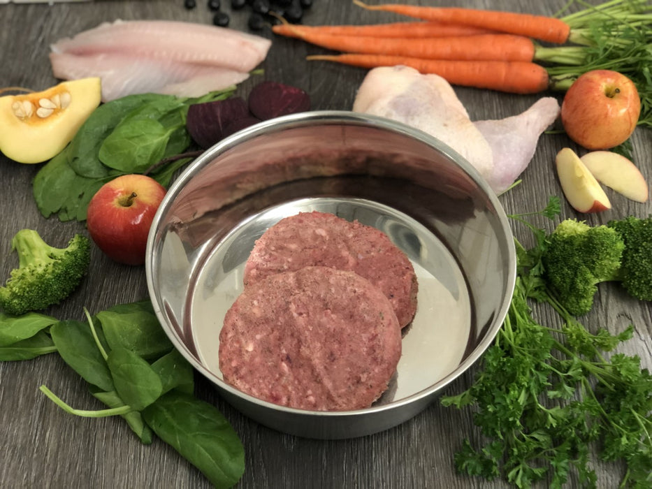 Patties Frozen Dog Food Fish & Produce