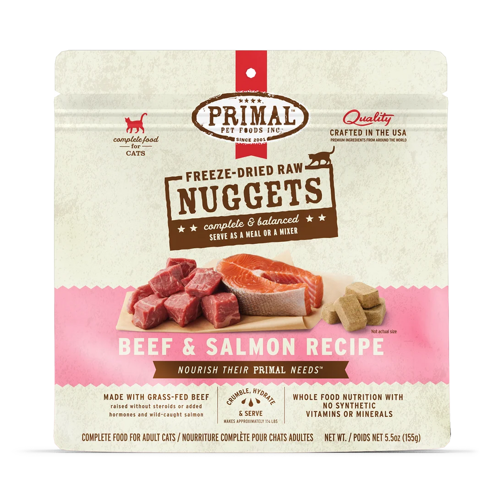 Primal Cat Freeze Dried Food Nuggets Beef & Salmon